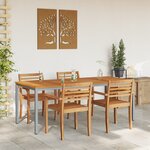 vidaXL Tables de jardin Naturel et gris 200 x 90 x 75 cm