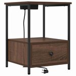 vidaXL Cabinet de chevet avec tiroir 2 Pièces Chêne brun 42 x 41 x 56 cm
