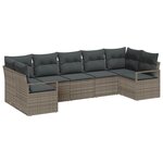 vidaXL Ensemble de canapé de jardin avec coussin 7 Pièces Gris
