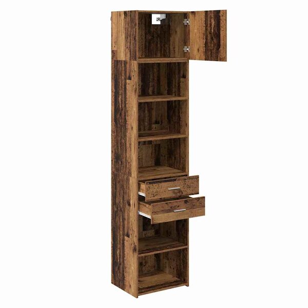vidaXL Haut Armoire Bois Ancien 50 x 42 5 x 225 cm Bois d'ingénierie