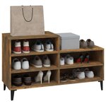 vidaXL Armoire à chaussures Chêne fumé 102x36x60 cm Bois d'ingénierie