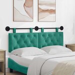 vidaXL Tête de lit suspendue Avec lumière LED Turquoise Velours