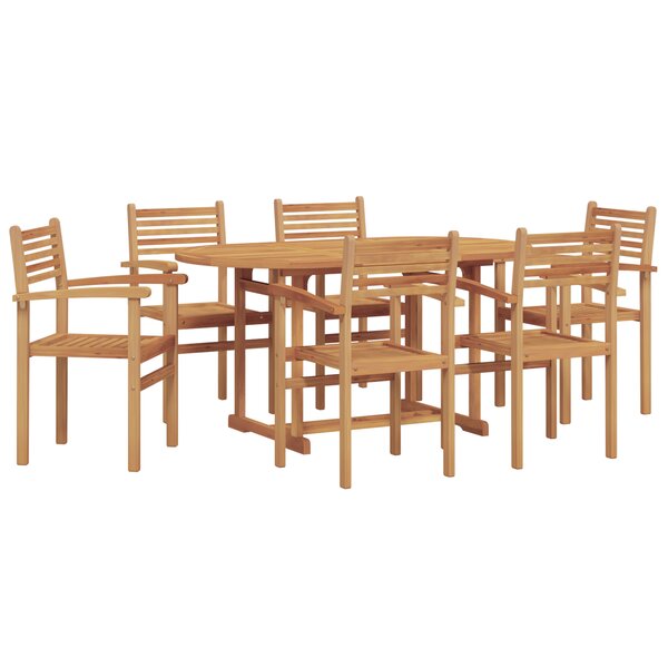 vidaXL Ensemble de salle à manger pour jardin 7 Pièces Marron