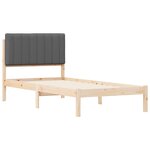 vidaXL Cadre de lit avec tête de lit rembourrée Gris foncé 90 x 190 cm