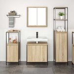 vidaXL Ensemble de mobilier de salle de bain avec étagère 3 Pièces