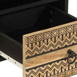 vidaXL Meuble TV noir 70x33 5x46 cm bois massif manguier brut