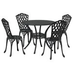 vidaXL Ensemble de salle à manger pour jardin 5 Pièces Noir Aluminium