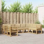 vidaXL Ensemble de canapés d'extérieur 9 Pièces Blanc et Beige