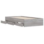 vidaXL Cadre de lit avec tiroirs sans matelas sonoma gris 100x200 cm