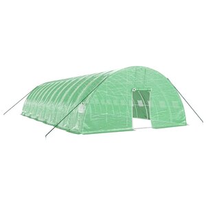 vidaXL Serre avec cadre en acier vert 72 m² 12x6x2 85 m