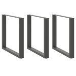 vidaXL Pieds de table à manger en U 3 pièces Anthracite 90 x (72-73) cm Acier