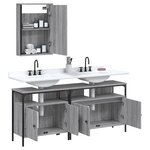 vidaXL Ensemble de meubles de salle de bain 3 Pièces Sonoma gris