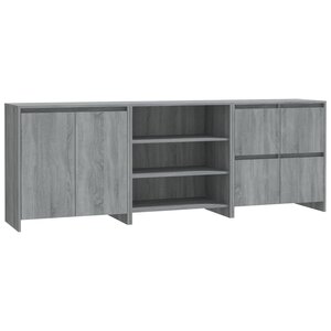 vidaXL Buffets 3 Pièces Sonoma gris Bois d'ingénierie