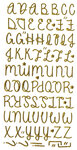 Stickers Alphabet Pailleté puffy Noir