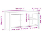 vidaXL Meuble TV 103x36 5x52 cm Bois de pin massif