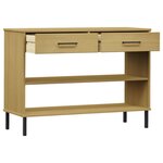 vidaXL Armoire console avec pieds en métal Marron Bois pin massif OSLO
