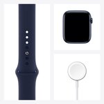 Apple Watch Series 6 GPS + Cellular, 44mm Boîtier en Aluminium Bleu avec Bracelet Sport Bleu Intense