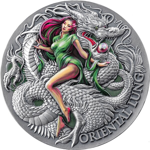 ORIENTAL LUNG Dragonology 2 Oz Silver Coin 2000 Francs Cameroon 2024