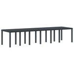 Table de jardin anthracite vidaXL 350x100x73 cm en poly rotin