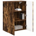 vidaXL Meuble TV mural Chêne fumé 59 5 x 31 x 80 cm Bois d'ingénierie