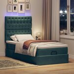 vidaXL Cadre de lit ottoman avec matelas vert foncé 80x200 cm velours