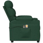 vidaXL Fauteuil électrique de massage Vert foncé Tissu