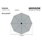 Madison Parasol Flores Luxe 300 cm Rond Gris clair