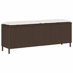 vidaXL Banc de jardin avec coussin marron 110x30x40 5cm résine tressée