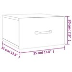 vidaXL Table de chevet murale Gris béton 35x35x20 cm