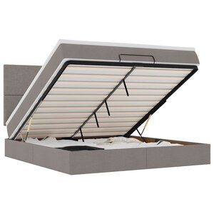VidaXL Cadre de lit ottoman avec matelas taupe 160x200 cm tissu