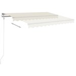vidaXL Auvent automatique avec capteur de vent et LED 350x250 cm Crème
