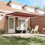 vidaXL Auvent Rétractable with 400 × 350 cm orange et marron