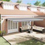 vidaXL Auvent avec Blanc 6 × 3 5 m Métal
