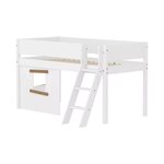 Flexa WHITE Lit mi-hauteur echelle inclinee & facades Lit Cabane Blanc