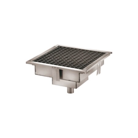 Caniveau de sol pour cuisine professionnelle - sortie verticale - l2g -  - inox365 x 365 mm