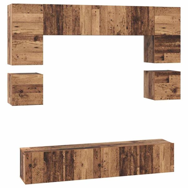 vidaXL Ensemble meuble TV 8 Pièces Bois ancien 80 x 30 x 30 cm