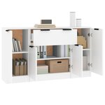 vidaXL Buffets 3 Pièces Blanc Bois d'ingénierie