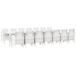 vidaXL Ensemble de salle à manger pour jardin 15 Pièces Blanc Rattan Polt