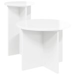 vidaXL Ensemble de tables d'appoint avec stockage 2 Pièces Blanc brillant