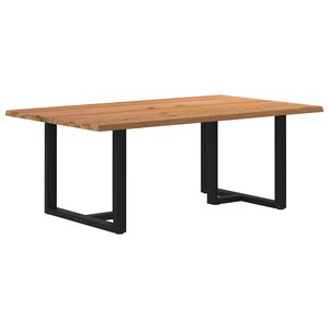 vidaXL Table à manger et bord naturel bois massif chêne rectangulaire