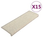 vidaXL Tapis d'escalier 15 pièces 65 x 21 x 4 cm Argent Bord rectangulaire