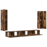 vidaXL Ensemble de meubles TV 7 Pièces Chêne fumé Bois d'ingénierie