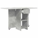 vidaXL Table à dîner 115 x 70 x 75 cm Bois d'ingénierie Gris béton