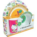 HELLO KITTY Ensemble repas pour enfant : une assiette ø 22 cm, un bol ø 16 cm et un verre ø 220 ml