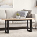 vidaXL Table basse cadre en O 110x40x45 5 cm bois de pin massif acier