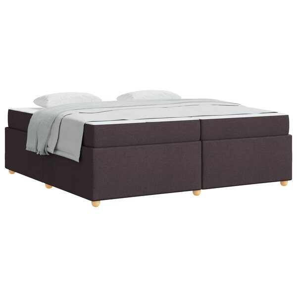 vidaXL Cadre de lit avec matelas Marron foncé 200 x 200 cm tissu