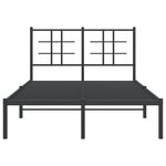 vidaXL Cadre de lit métal avec tête de lit noir 120x190 cm