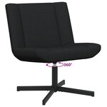 vidaXL Chaise pivotante Noir 63 x 75 x 76 cm tissu