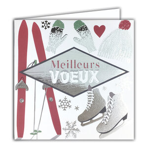 Carte Meilleurs Vœux avec Enveloppe Blanche 15x15cm