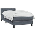 vidaXL Sommier à lattes de lit et matelas gris foncé 80x220 cm velours